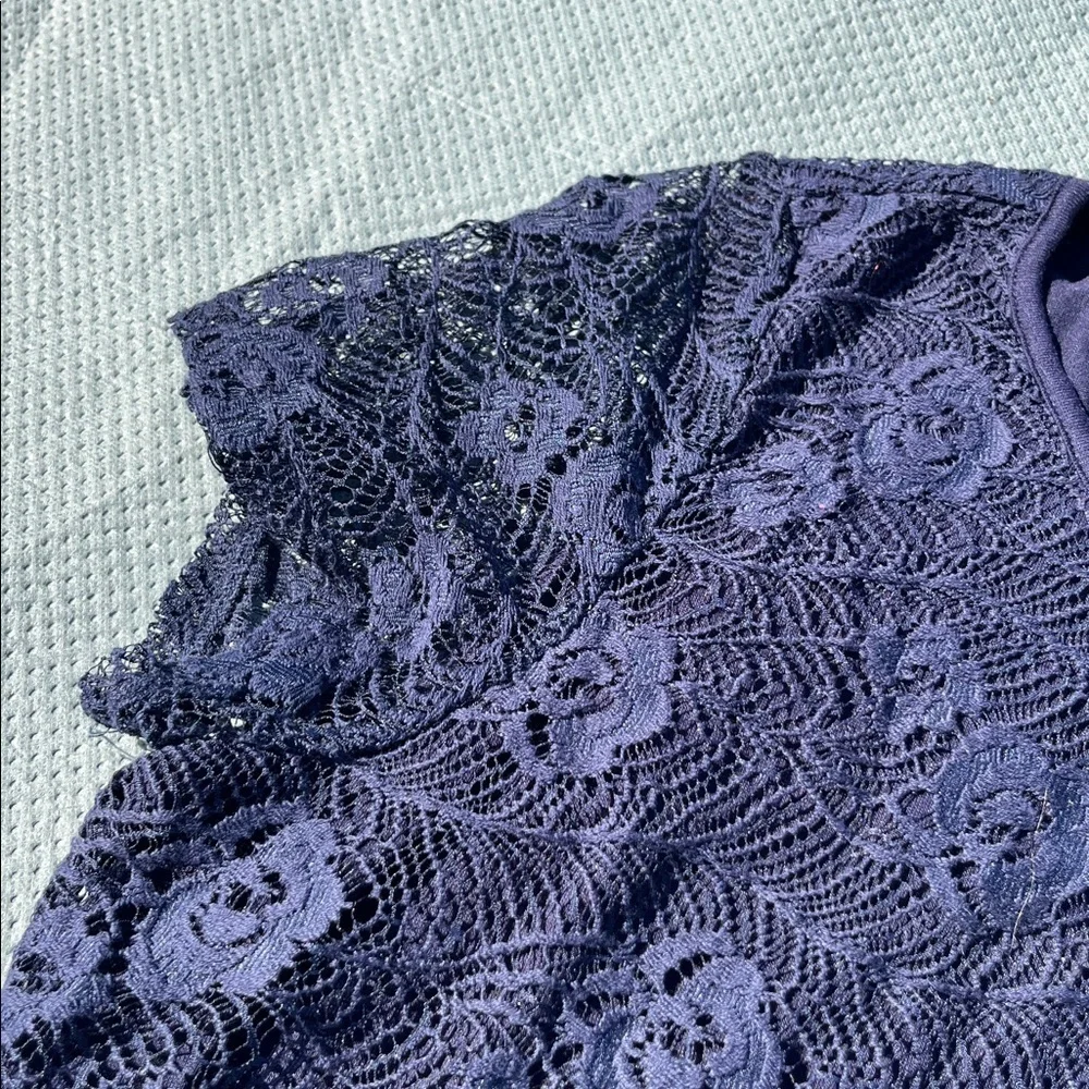 Leo & Nicole Lace Blouse Navy